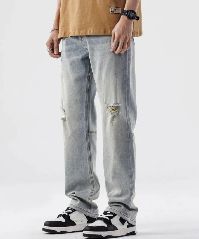  -Explosion-proof leash FOR LARGE dogsStraight Leg Distressed Knee Jeans