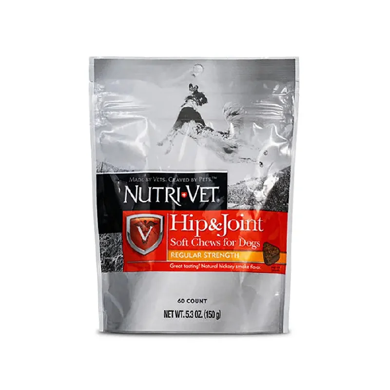 - Elderly dog ​​joint care mattressNutri-Vet Hip & Joint Hickory Smoke Soft Chews for Dogs 5.3 oz
