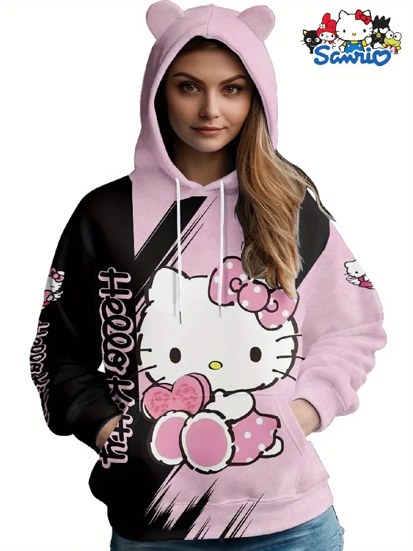 Sanrio Licensed Hello Kitty Women'S Hoodie, Novelty Cat Sweatshirt with Pockets, Adult Long Sleeve Hoodie Sanrio Licensed Hello Kitty Women'S Hoodie, Novelty Cat Sweatshirt with Pockets, Adult Long Sleeve Hoodie