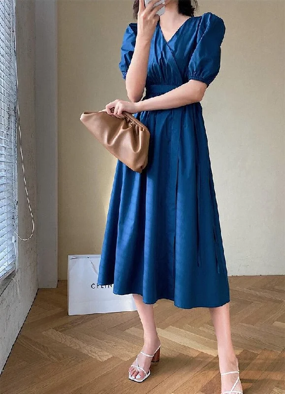 - Solid wood cat climbing frame customizedPuff Sleeve Wrap Midi Dress