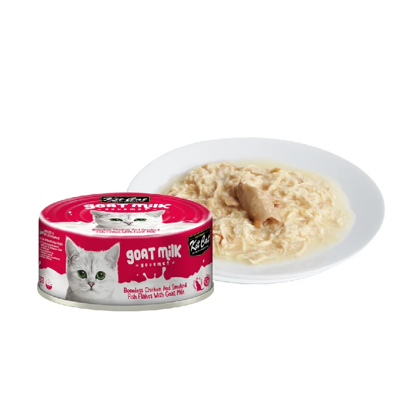 Kit Cat Goat Milk Gourmet Canned Cat Food - Chicken & Smoked Fish (70g)