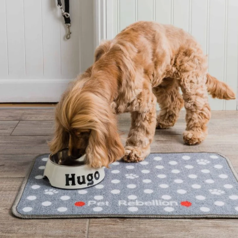 - Pet tear stain cleaning wipesGrey Dotty Absorbent Food Mat