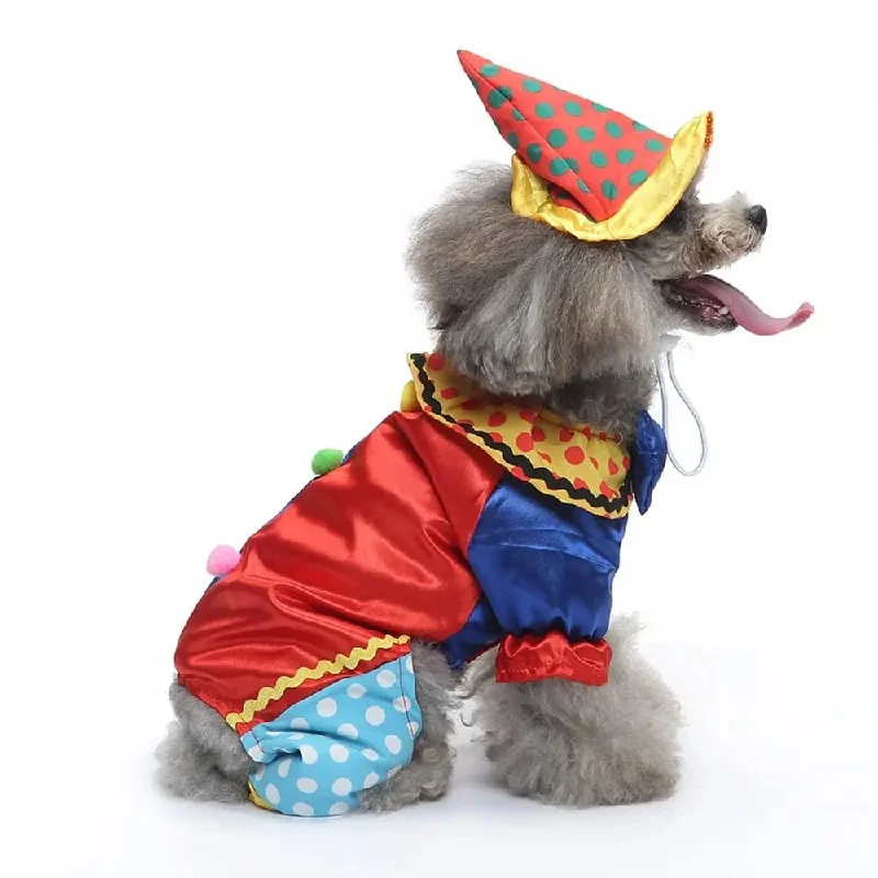 Anniepaw Clown Cosplay Pet Costume: Halloween Outfit for Small Dogs Cats Chihuahua Puppy Clothing and Accessories Anniepaw Clown Cosplay Pet Costume: Halloween Outfit for Small Dogs Cats Chihuahua Puppy Clothing and Accessories