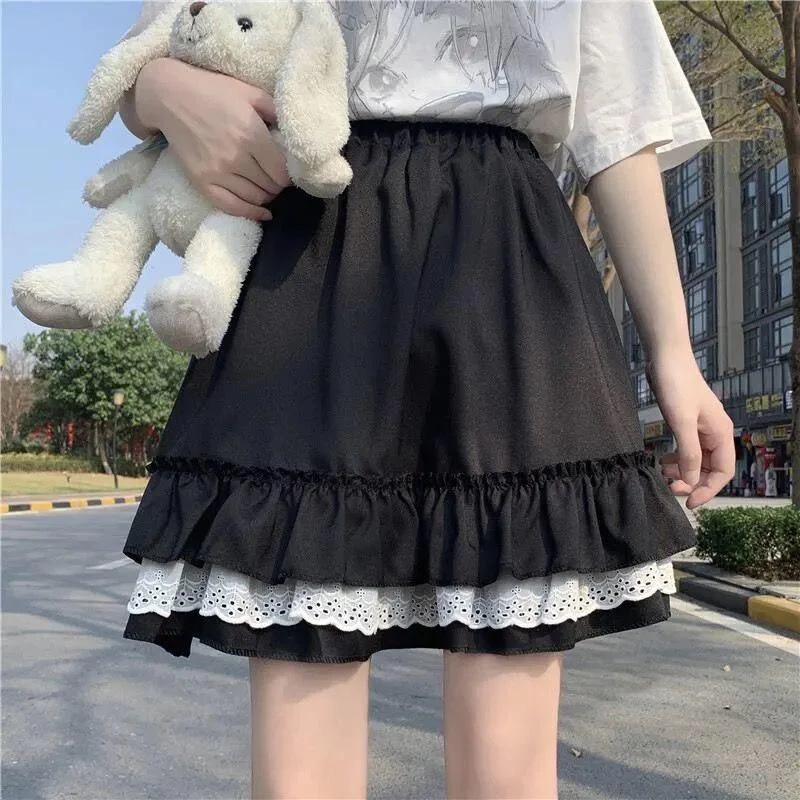 - Pet tear stain cleaning wipesLace Detailed Ruffle Mini Skirt