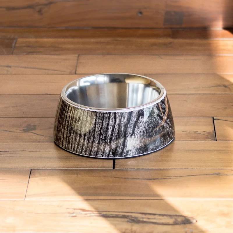 PoochMate Striped Ebony Dog Bowl - Black