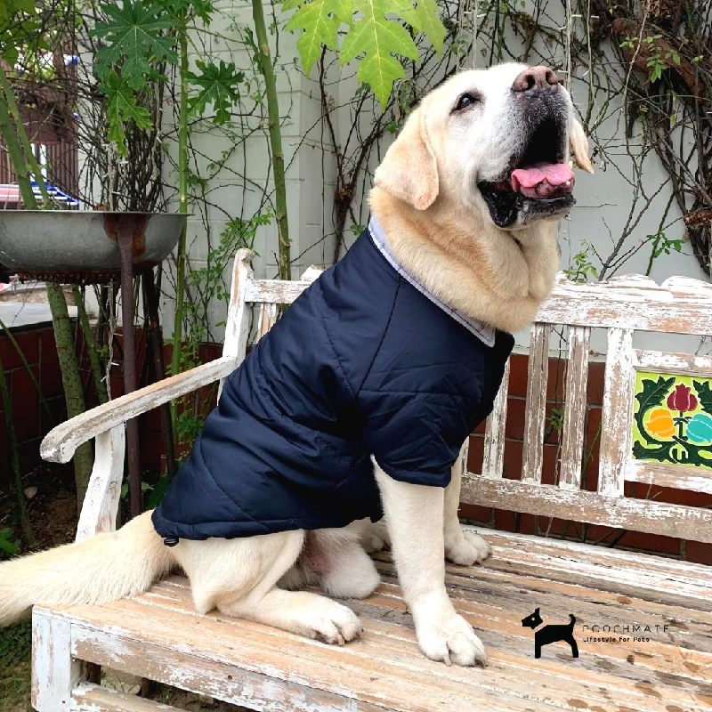 PoochMate Bexley Quilted Dog Coat- Blue
