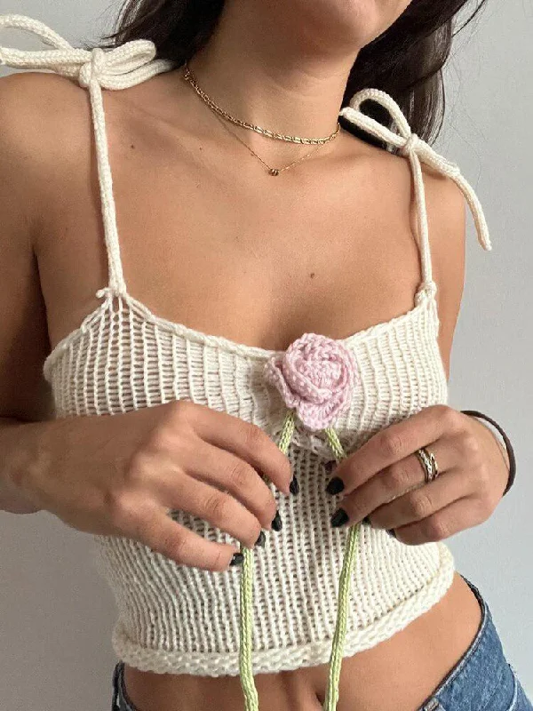  -Non-contact cat thermometerRose Detailed Knitted Crop Top