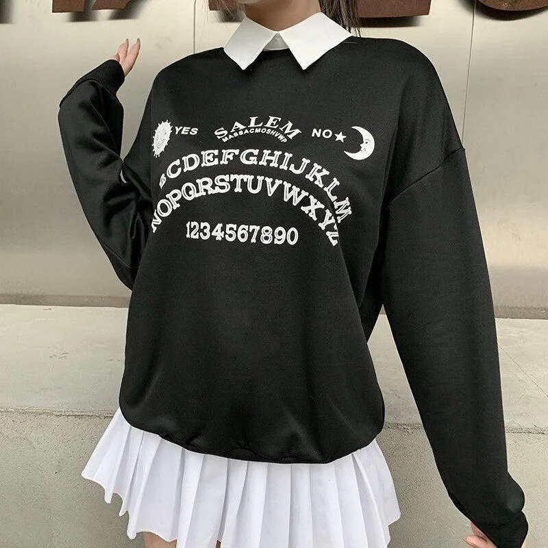  -Non-contact cat thermometerDark Academia Letter Print Sweatshirt