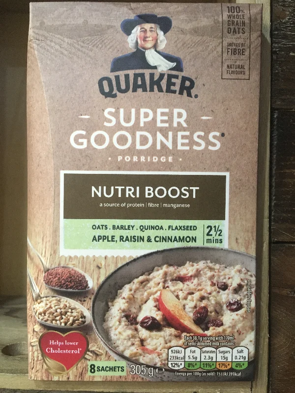 - Cat hair ball removal and hair removal creamQuaker Oats Super Goodness Porridge Apple, Cinnamon & Raisin 305g