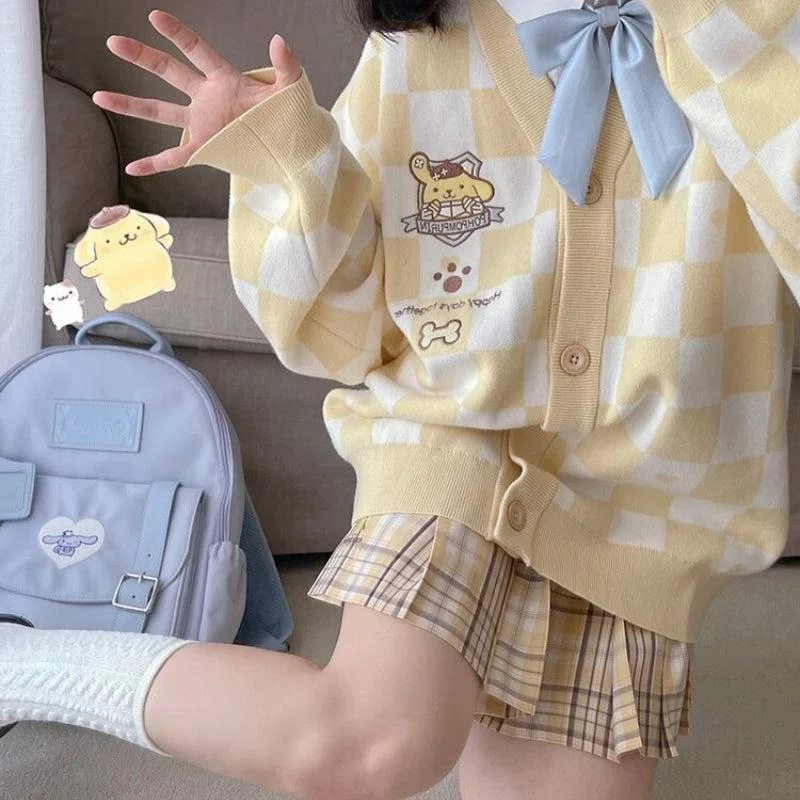 ---Pompurin Buttoned Yellow Cardigan