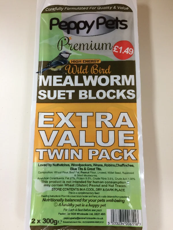 - Pet water dispenser UV sterilization versionPeppy Pets #1 Mealworm Suet Blocks Value Twin Pack 2x 300g - Pet water dispenser UV sterilization versionPeppy Pets #1 Mealworm Suet Blocks Value Twin Pack 2x 300g