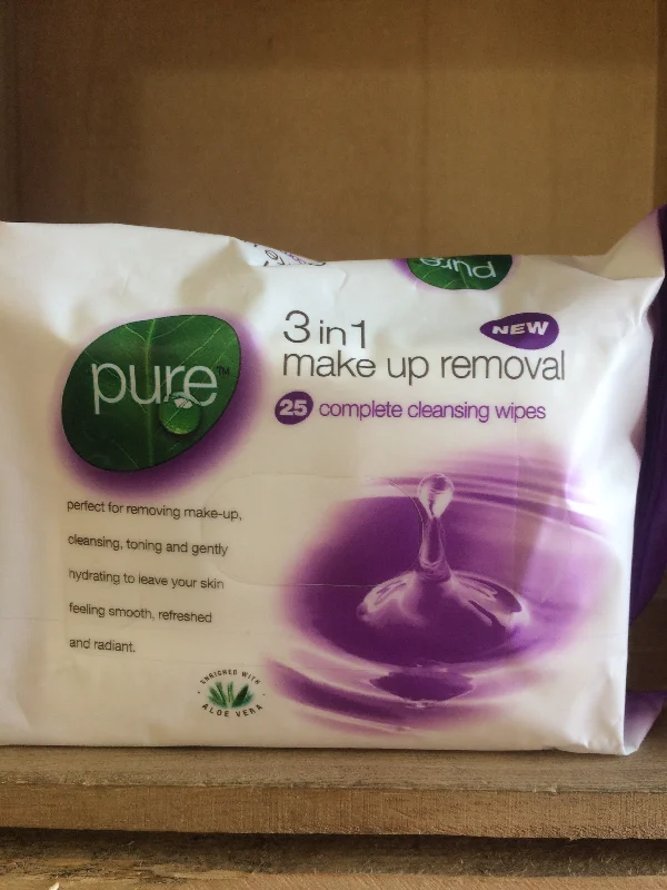 - Pet tear stain cleaning wipesPure 3 In 1 Make Up Removal Wipes 25's