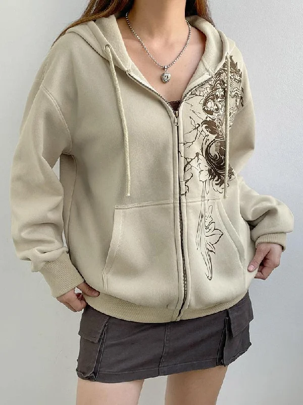  -Anti-scratch scratching board AND cat bed in oneFairy Grunge Floral Zip-Up Hoodie