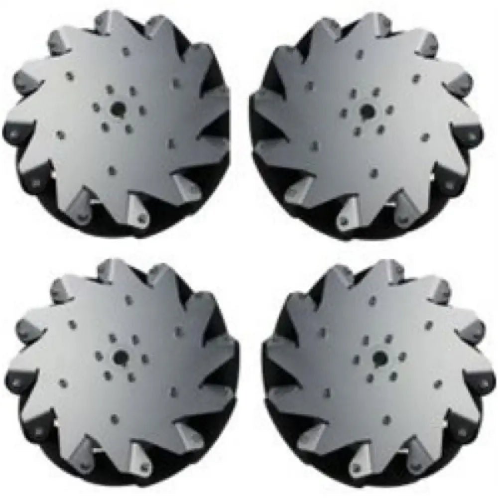 ---254mm Aluminum Mecanum Wheel Set (2x Left, 2x Right)