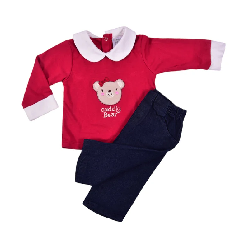 ---GIRLS L/S 2PC PAJAMA SUIT MZW-24 9-12M 239-044