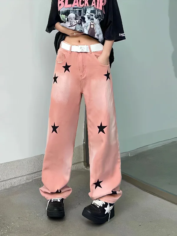 - Custom pet birthday cakeY2K Star Printed Jeans