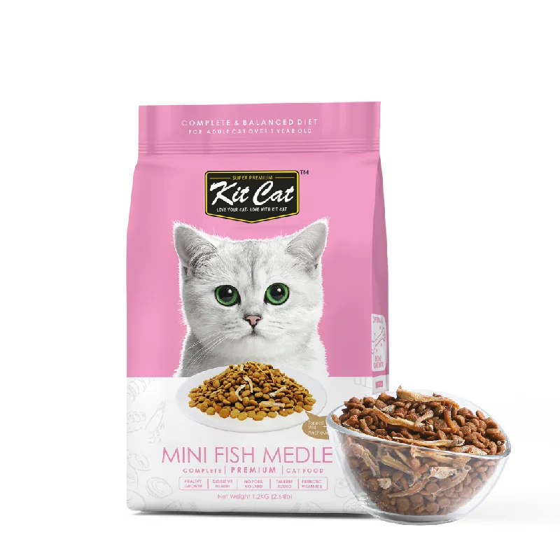 Kit Cat Premium Cat Dry Food -  Mini Fish Medley (1.2kg)