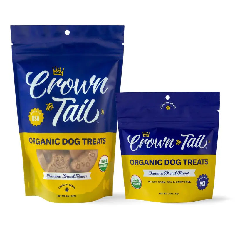 - Pet tear stain cleaning wipesCrown to Tail Organic Banana Bread Crunchy Dog Treats