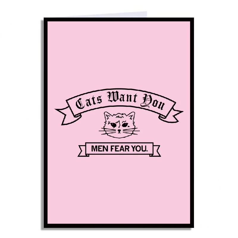 - Dog heart rate monitoring collarCats Want You Men Fear You Greeting Card