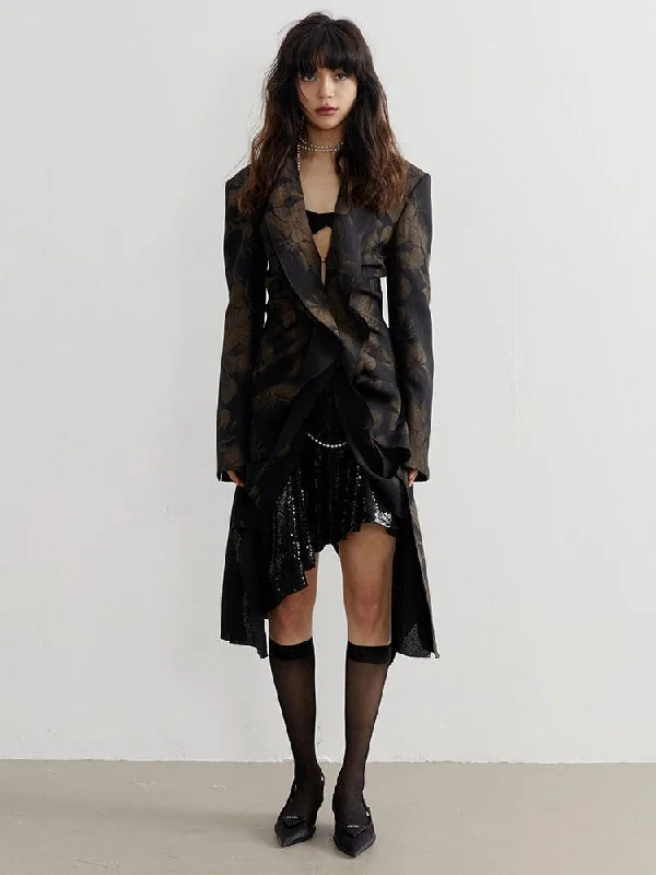 - Air box TSA certified check-inDark Floral Asymmetric Blazer