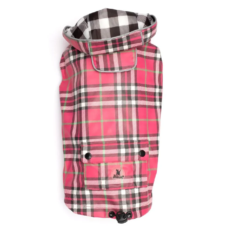 Pet night clothes with LED lightsPink Plaid London Raincoat