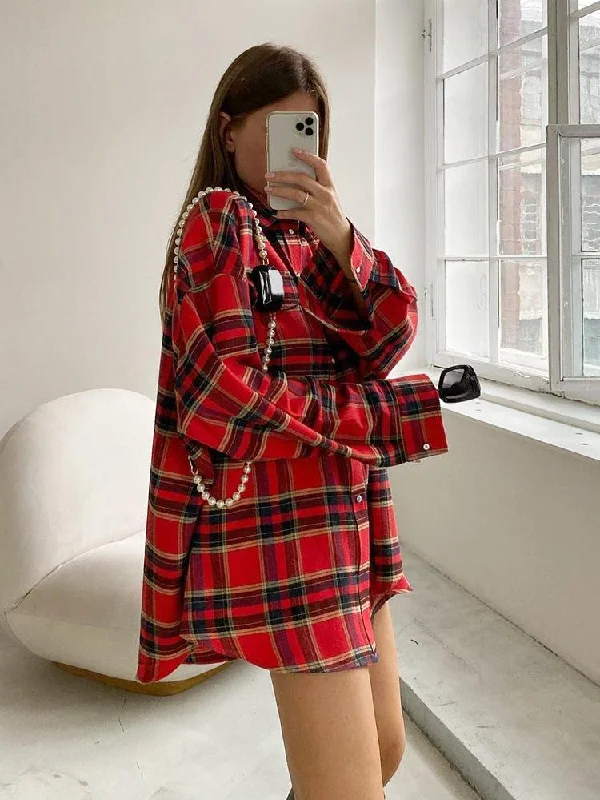 - Climbing pet constant temperature heating padOversized Plaid Shirt