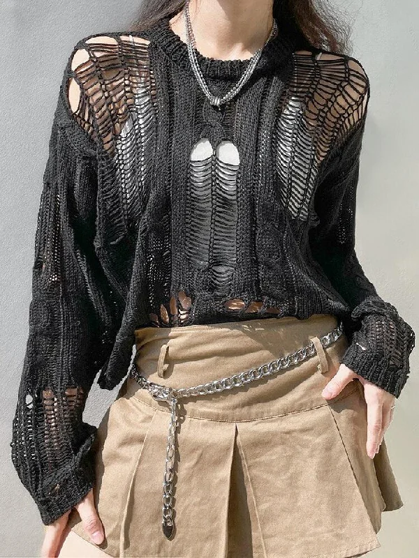  -Non-contact cat thermometerGrunge Distressed Knit Sweater