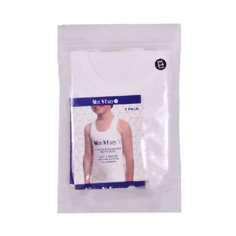 - Organic cotton dog bibsBOYS S/L VEST 2PC PACK NICE & EASY MZS-24 3-4 YEAR HC009