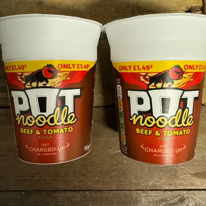 - Natural latex pet mattress2x Pot Noodle Beef & Tomato Flavour Pots (2x90g)