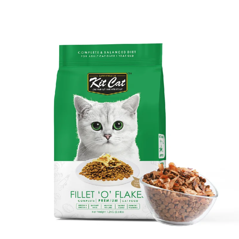 Kit Cat Premium Cat Dry Food -  Fillet 'O' Flakes (1.2kg)