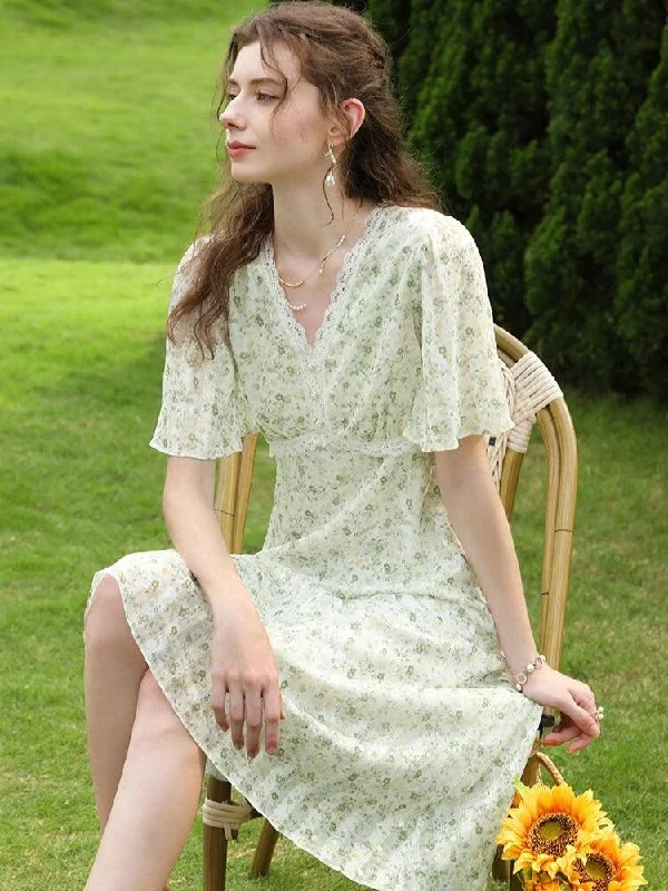 - Degradable pet feces bagCottagecore Floral Midi Dress