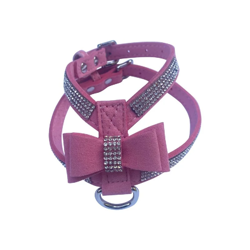 Pet Halloween clothesRhinestone With Bow Dog Harness Pink