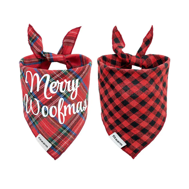 - Pet fence foldable indoor2 Pack Christmas Dog Bandanas