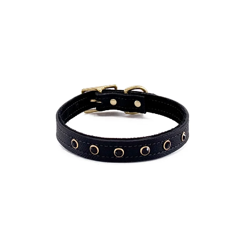 ### Cat accessoriesLambert Classic Rhinestone Leather Dog Collar Onyx