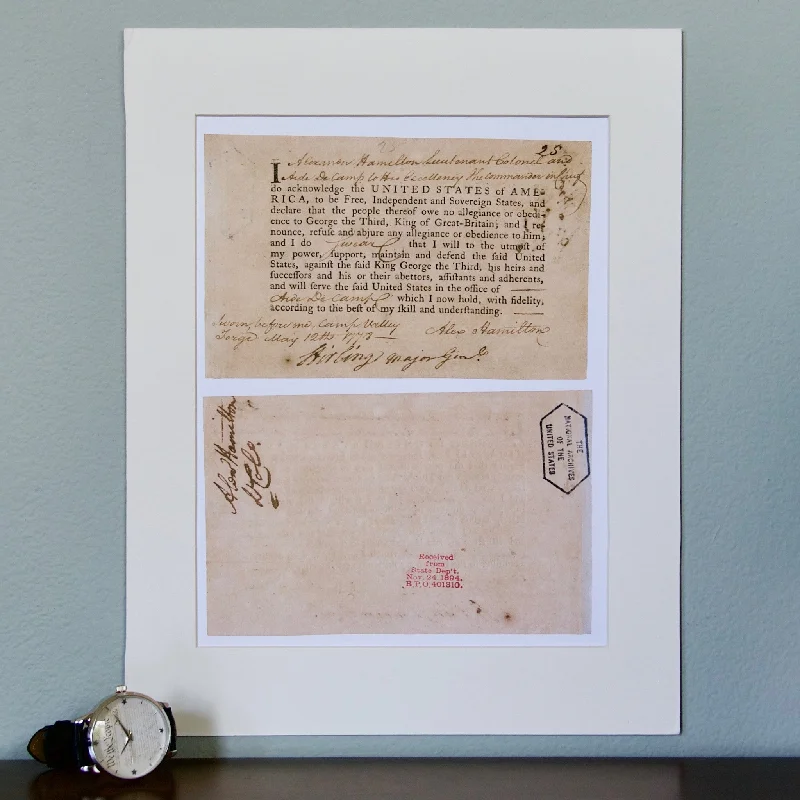 - Pet stroller can be taken on the planeHamilton Oath of Allegiance Matted Print