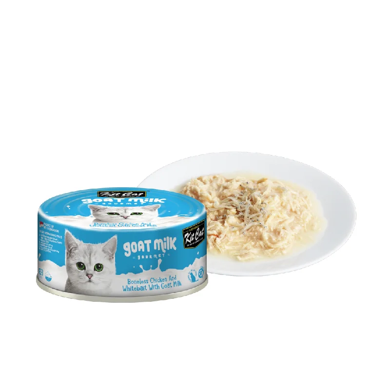 Kit Cat Goat Milk Gourmet Canned Cat Food - Chicken & Whitebait (70g)