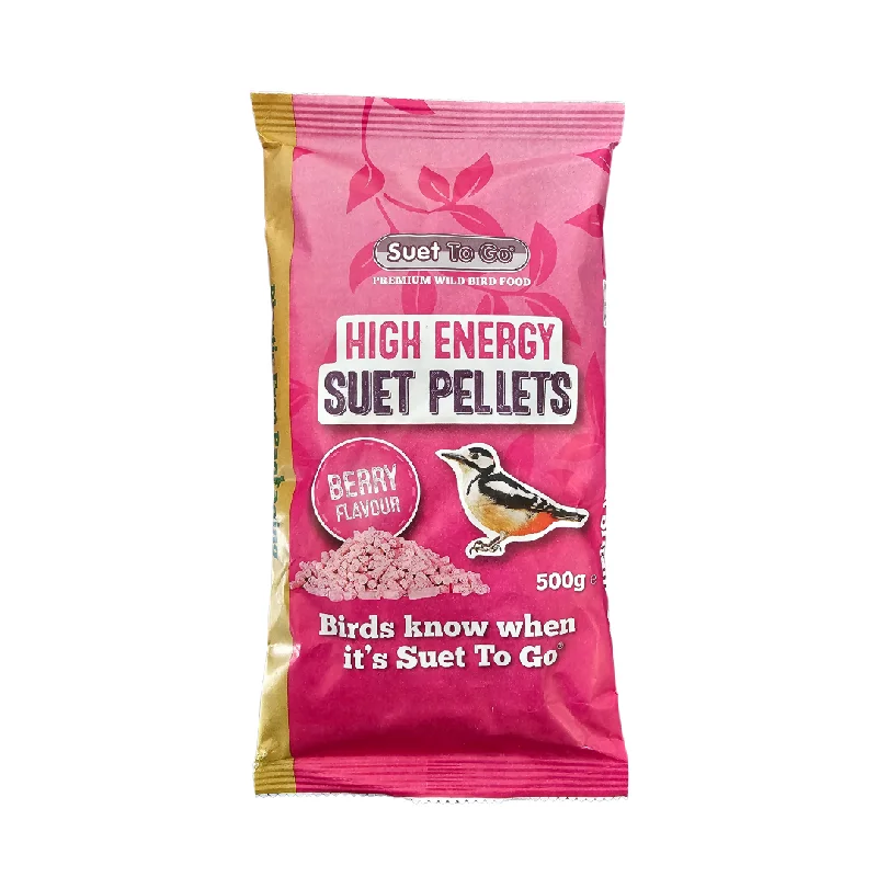  -Splash-proof food bowl AND Anti-choking slow food bowlSuet Pellets To Go Berry Flavour 500g