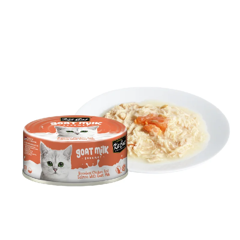 Kit Cat Goat Milk Gourmet Canned Cat Food - Chicken & Salmon (70g)