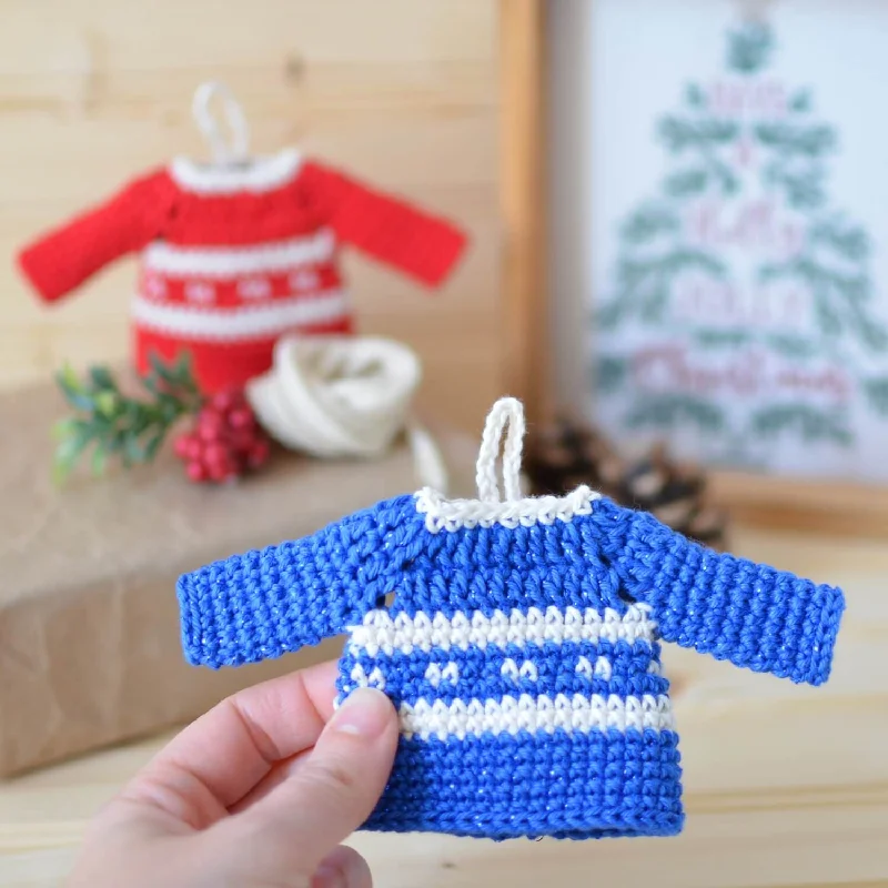 - Teething and chewing toys for puppiesSweater Ornaments (Crochet)