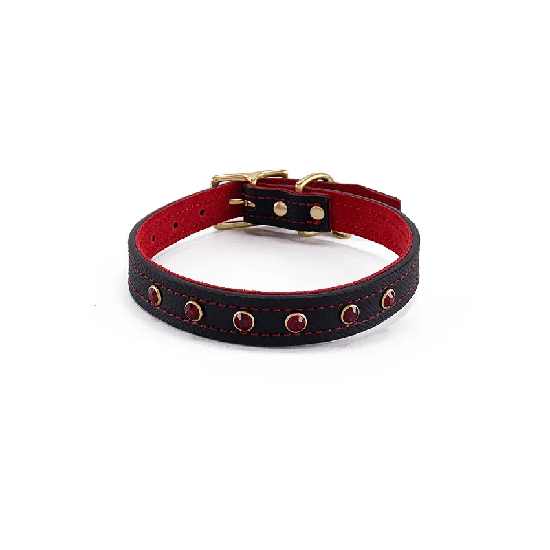   . **Dog bathing brush massage**Lambert Classic Combo Rhinestone Leather Dog Collar