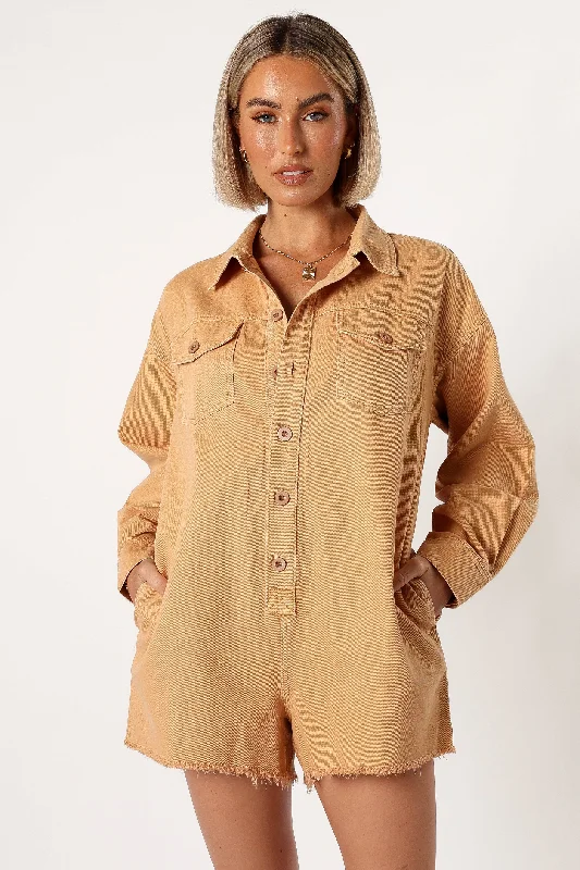 - Teething and chewing toys for puppiesPollyanna Romper - Tan