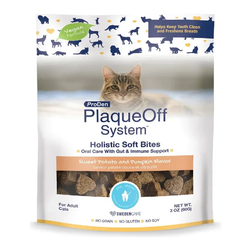 Pet ProductsPlaqueOff Holistic Soft Bites CAT Oral Care with Gut & Immune Support