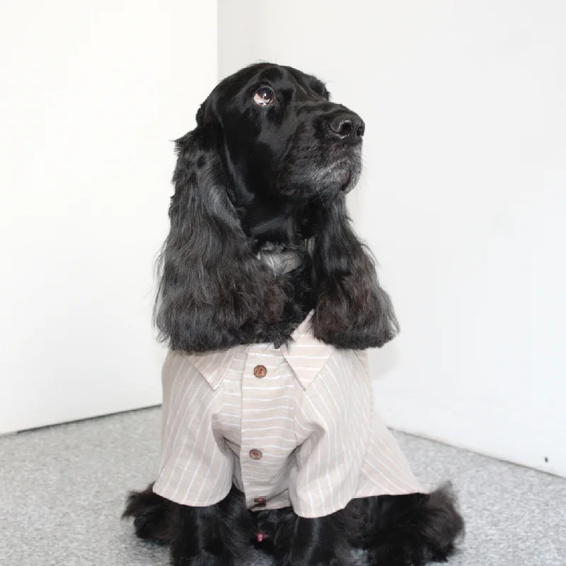 PoochMate Beige Striped Dog Shirt