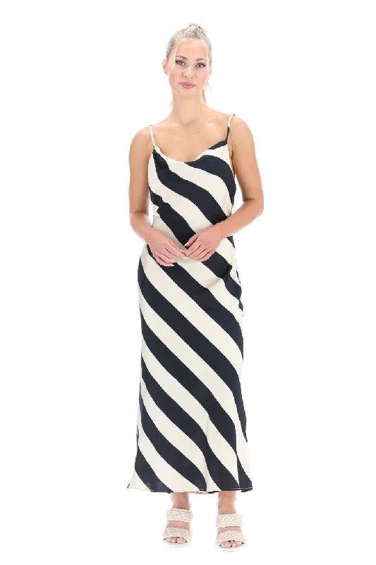 Blake Midi Dress Black Stripe