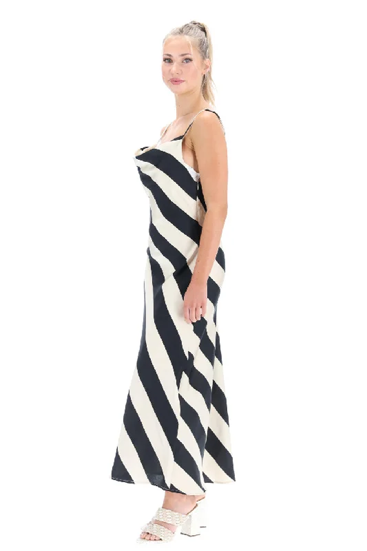 Blake Midi Dress Black Stripe