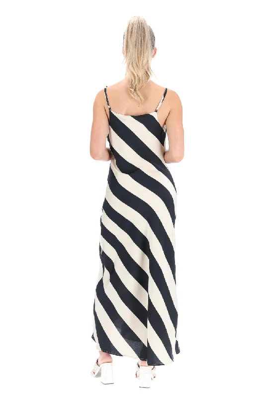 Blake Midi Dress Black Stripe