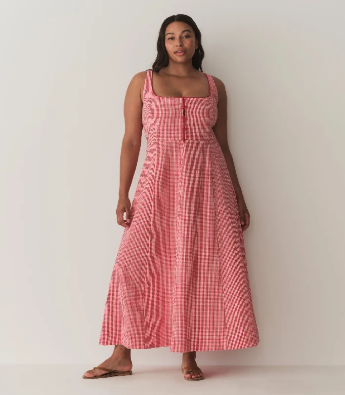 DELANEY DRESS -- ROUGE LA MADDALENA GINGHAM