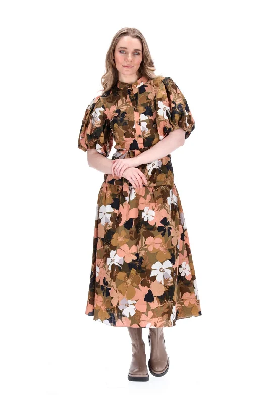 Shannon Shirt Dress Green Floral