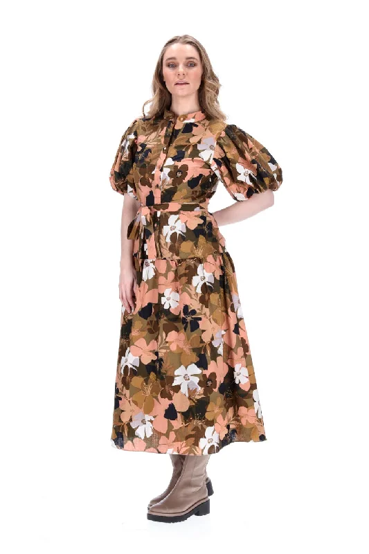 Shannon Shirt Dress Green Floral