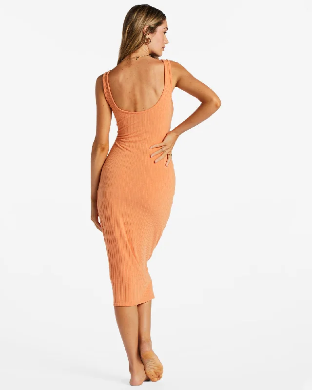 Sunset Kiss Midi Dress - Orange Kiss